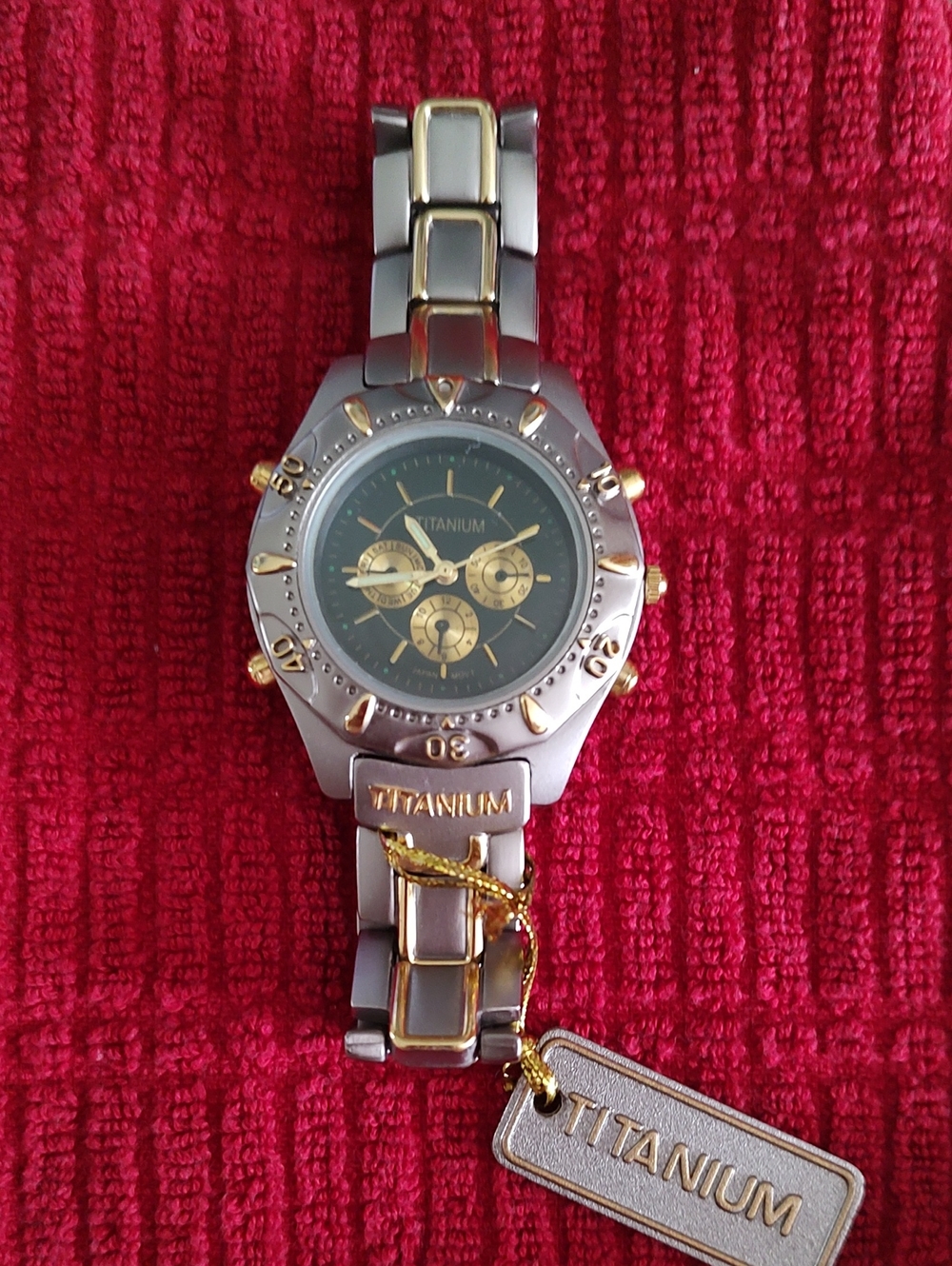 Titanium Two-Tone Silver and Gold Men's Chronograph Watch